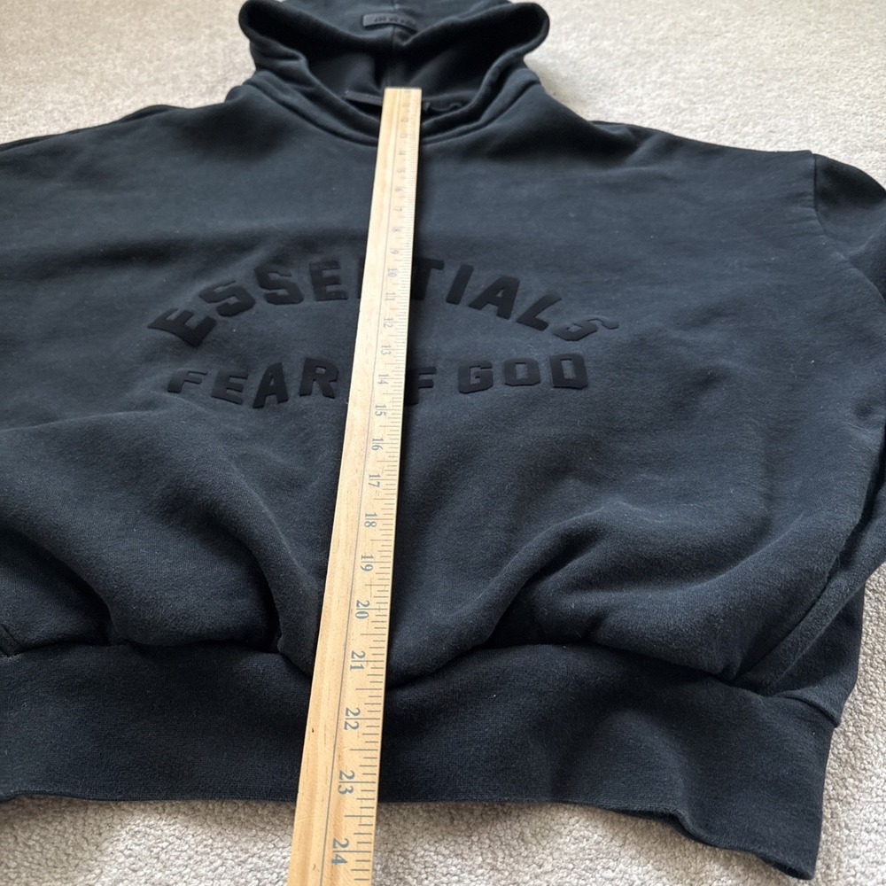 Essentials Fear Of GOD Hoodie Sweatshirt Black Mens Oversized Baggy Sz S - Picture 5 of 9